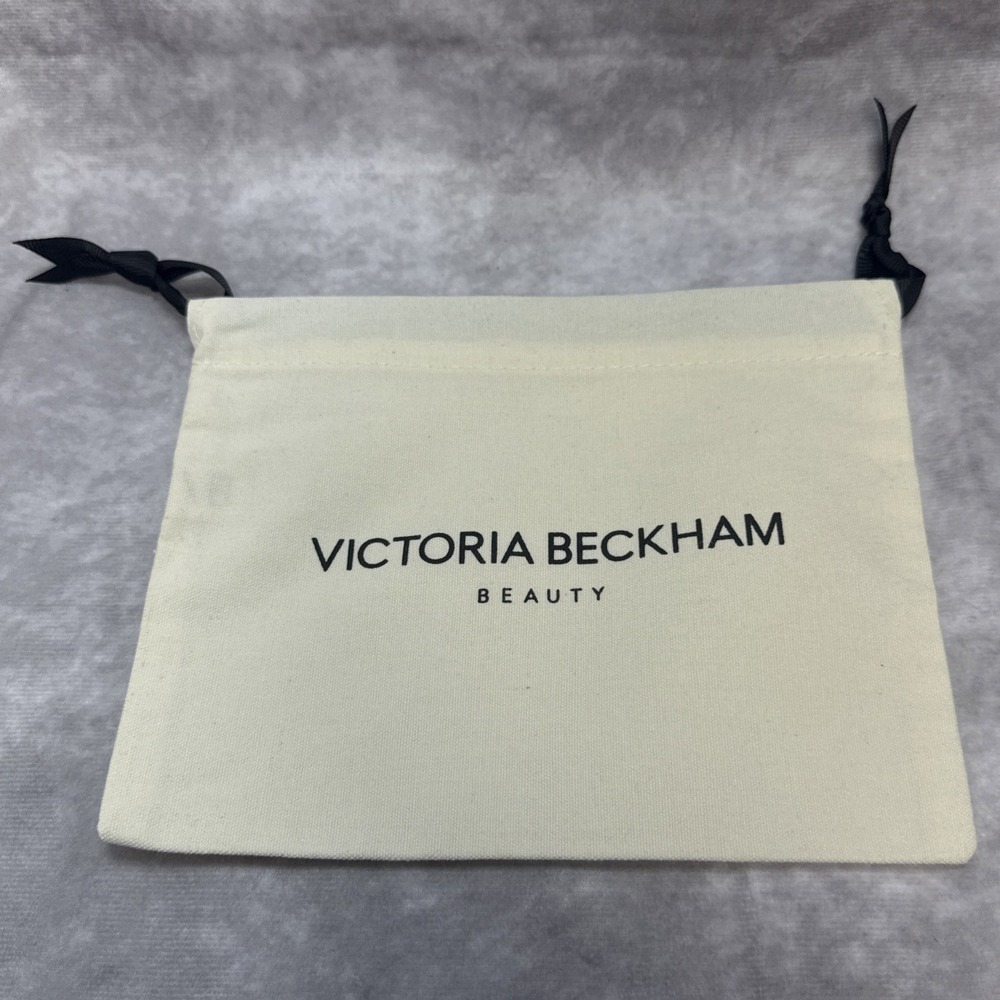Victoria Beckham Beauty Cotton Canvas 8x6.5 Inch Drawstring Storage Cosmetic Bag